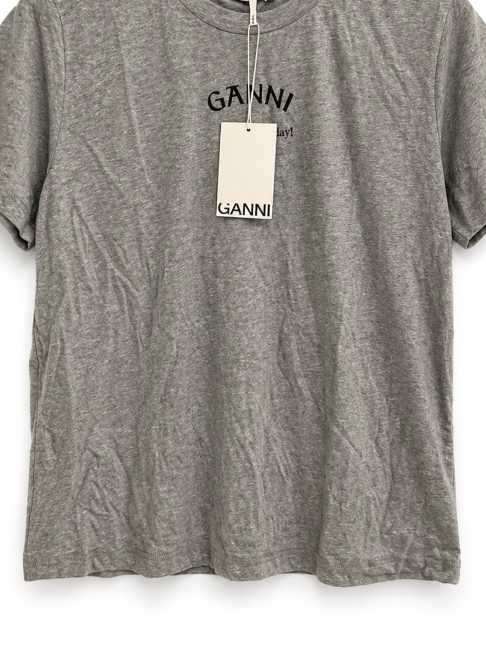 Brand new with tags Ganni grey logo tshirt